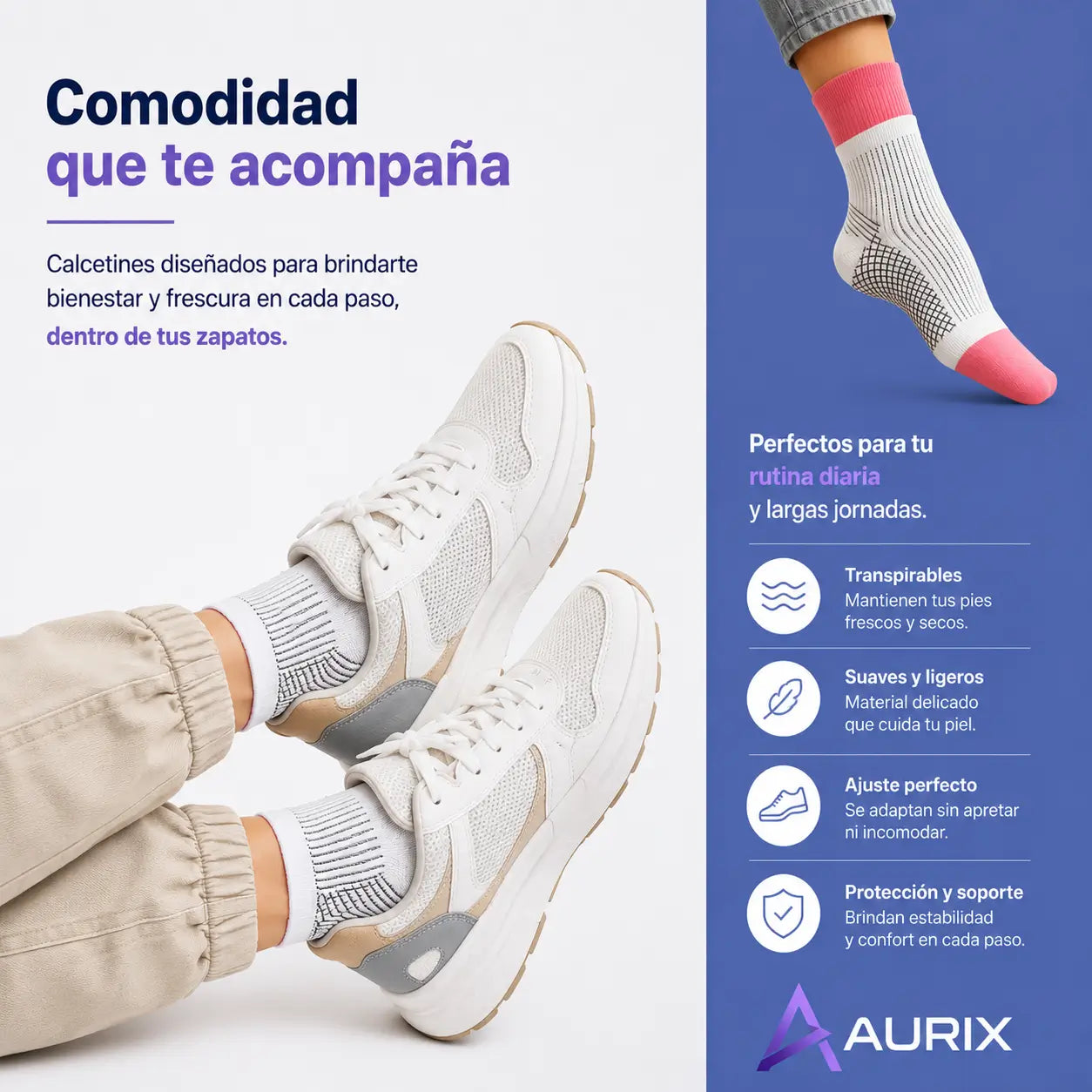 FlexSupport™ | Medias de Compresión Ergonómica
